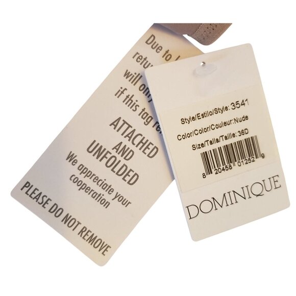 Dominique Oceane Women's Strapless Hidden Underwire Bra Nude Sz 36D - Picture 8 of 8